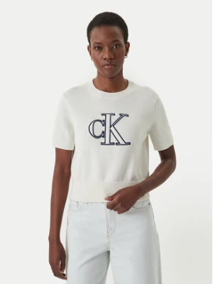 Zdjęcie produktu Calvin Klein Jeans Sweter LV047F356G Écru Regular Fit