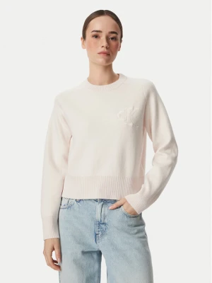 Calvin Klein Jeans Sweter LV047H320G Różowy jasny Regular Fit
