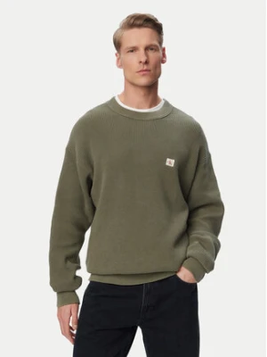 Calvin Klein Jeans Sweter LV04RD313G Zielony ciemny Regular Fit