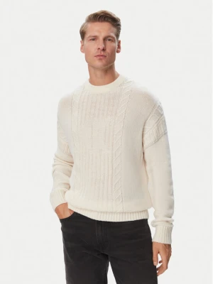 Calvin Klein Jeans Sweter LV04RJ303G Kremowy Regular Fit