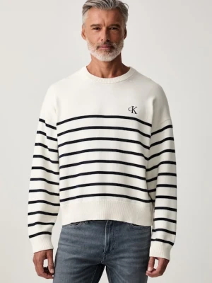 Calvin Klein Jeans sweter męski bawełniany beżowy
