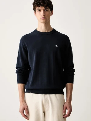 Calvin Klein Jeans sweter męski bawełniany granatowy