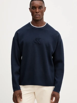 Calvin Klein Jeans sweter męski kolor granatowy lekki LV04RD300G