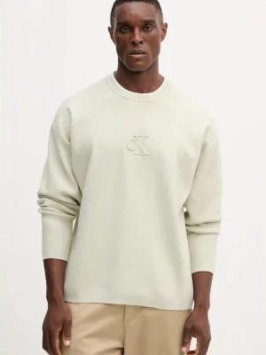 Calvin Klein Jeans sweter męski kolor zielony lekki LV04RD300G