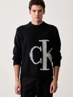 Calvin Klein Jeans sweter męski wełniany czarny