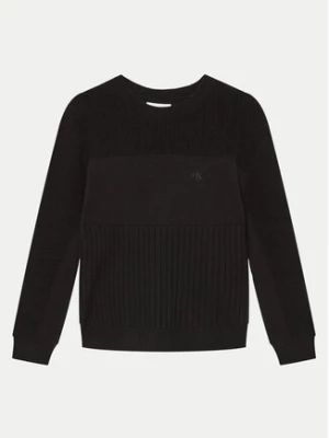 Calvin Klein Jeans Sweter Monogram IB0IB02156 Czarny Relaxed Fit