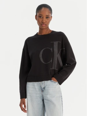 Calvin Klein Jeans Sweter Smooth LV047E304G Czarny Regular Fit