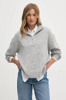 Calvin Klein Jeans sweter z domieszką wełny damski kolor szary z golfem J20J224238