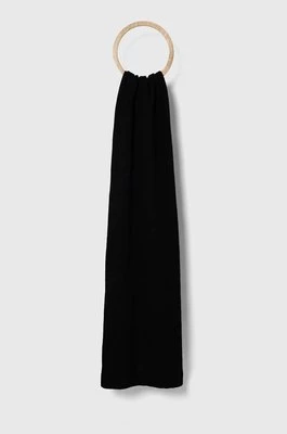Calvin Klein Jeans szalik z domieszką wełny kolor czarny gładki