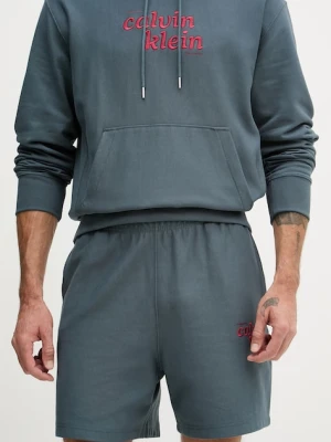 Calvin Klein Jeans szorty dresowe męskie z bawełną turkusowy