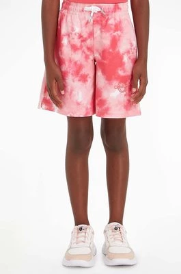 Calvin Klein Jeans szorty dziecięce kolor różowy wzorzyste regulowana talia