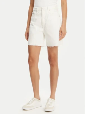 Calvin Klein Jeans Szorty jeansowe J20J225201 Biały Relaxed Fit