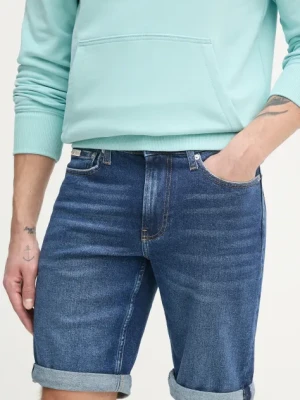 Calvin Klein Jeans szorty jeansowe męskie kolor granatowy J30J327184