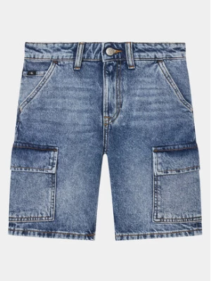 Calvin Klein Jeans Szorty jeansowe Skater IB0IB02004 Niebieski Regular Fit