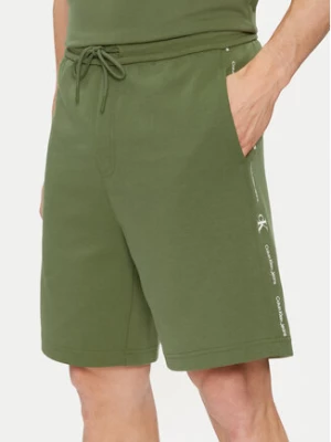 Calvin Klein Jeans Szorty sportowe Logo Repeat J30J325129 Zielony Regular Fit