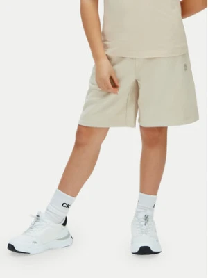 Calvin Klein Jeans Szorty sportowe Mini Badge LV1CKSJC52 Beżowy Regular Fit