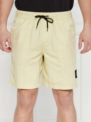 Calvin Klein Jeans Szorty | z dodatkiem lnu beżowy