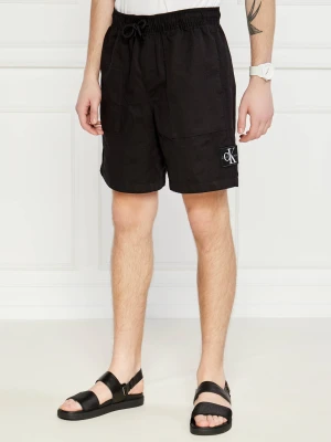 Calvin Klein Jeans Szorty | z dodatkiem lnu czarny