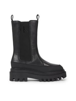 Calvin Klein Jeans Sztyblety Flatform Chelsea Boot Lth Wn YW0YW01111 Czarny