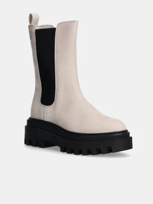 Calvin Klein Jeans sztyblety nubukowe FLATFORM CHELSEA BOOT MG NB