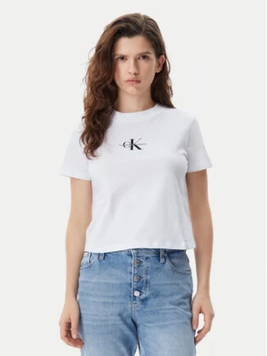 Calvin Klein Jeans T-Shirt Baby Tee J20J223113 Biały Slim Fit