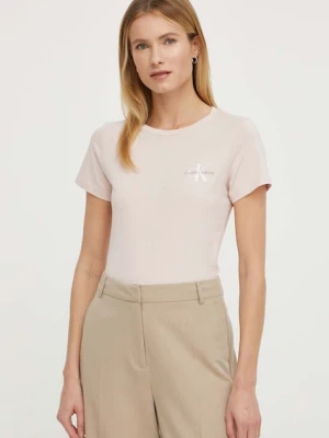 Calvin Klein Jeans t-shirt bawełniany 2-pack różowy