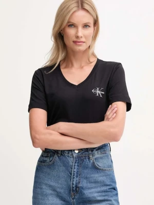 Calvin Klein Jeans t-shirt bawełniany 2-pack damski kolor czarny LV047C906G