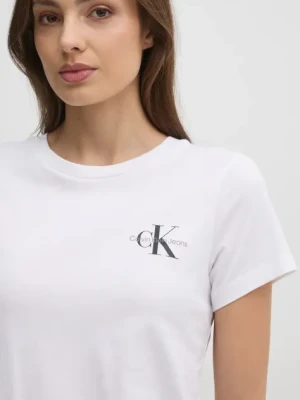 Calvin Klein Jeans t-shirt bawełniany 2-pack damski kolor pomarańczowy J20J219734