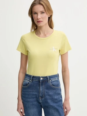 Calvin Klein Jeans t-shirt bawełniany 2-pack damski kolor żółty J20J219734