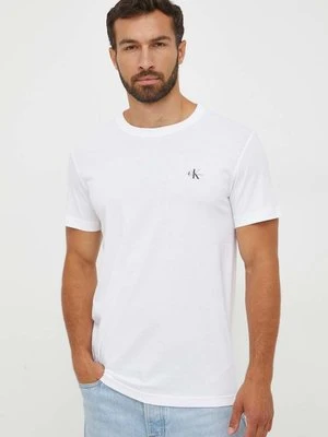 Calvin Klein Jeans t-shirt bawełniany 2-pack kolor biały gładki