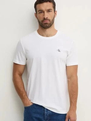 Calvin Klein Jeans t-shirt bawełniany 2-pack męski kolor biały gładki