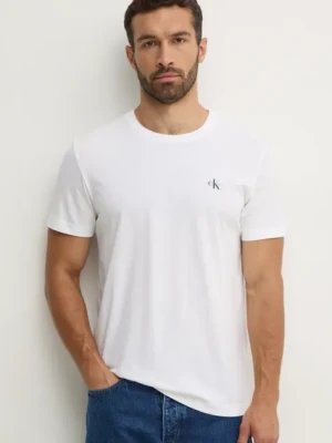 Calvin Klein Jeans t-shirt bawełniany 2-pack męski kolor biały gładki