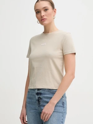 Calvin Klein Jeans t-shirt bawełniany beżowy
