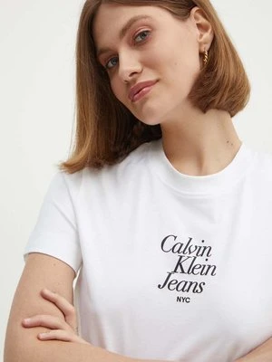 Calvin Klein Jeans t-shirt bawełniany damski kolor biały J20J224890