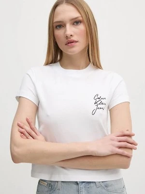 Calvin Klein Jeans t-shirt bawełniany damski kolor biały J20J224984