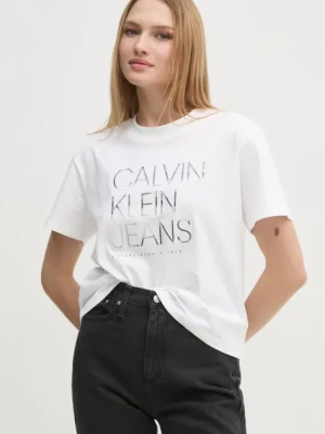 Calvin Klein Jeans t-shirt bawełniany damski kolor biały J20J224987
