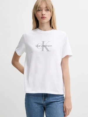 Calvin Klein Jeans t-shirt bawełniany damski kolor biały LV047B865G