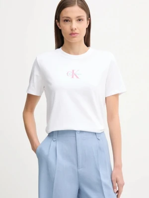 Calvin Klein Jeans t-shirt bawełniany damski kolor biały LV047C856G