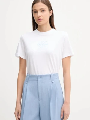Calvin Klein Jeans t-shirt bawełniany damski kolor biały LV047C863G