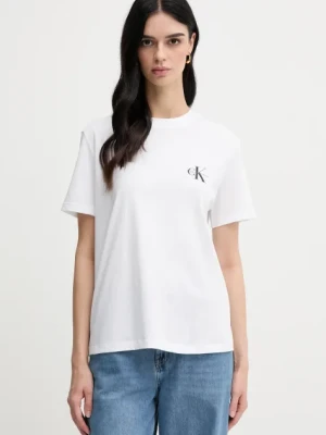 Calvin Klein Jeans t-shirt bawełniany damski kolor biały LV047C905G