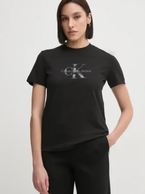 Calvin Klein Jeans t-shirt bawełniany damski kolor czarny J20J224983