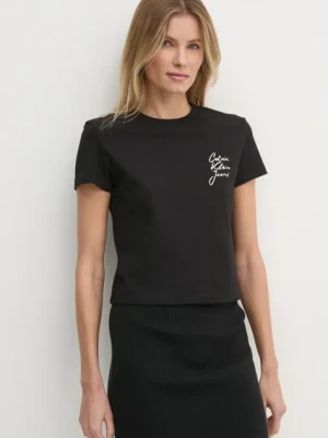 Calvin Klein Jeans t-shirt bawełniany damski kolor czarny J20J224984