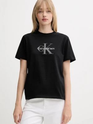 Calvin Klein Jeans t-shirt bawełniany damski kolor czarny LV047B865G