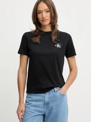 Calvin Klein Jeans t-shirt bawełniany damski kolor czarny LV047C905G