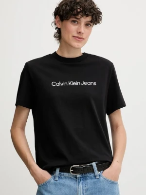 Calvin Klein Jeans t-shirt bawełniany damski kolor czarny LV047C912G