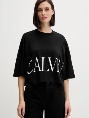 Calvin Klein Jeans t-shirt bawełniany damski kolor czarny LV047D206G
