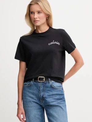 Calvin Klein Jeans t-shirt bawełniany damski kolor czarny LV047D882G