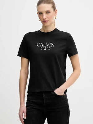 Calvin Klein Jeans t-shirt bawełniany damski kolor czarny LV047E813G