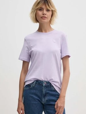 Calvin Klein Jeans t-shirt bawełniany damski kolor fioletowy