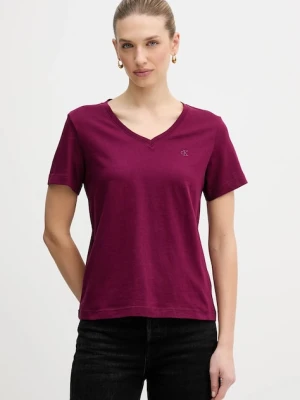 Calvin Klein Jeans t-shirt bawełniany damski kolor fioletowy LV047B205G